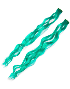 Accesoriu par Claire’s Teal Tinsel Curly Faux Hair Clip In Extensions Set 77138, 02, bb-shop.ro