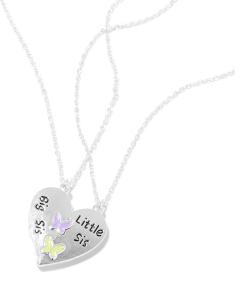Colier Claire’s Best Friends Big Sis and Little Sis Butterfly Split Heart Set 60972, 02, bb-shop.ro