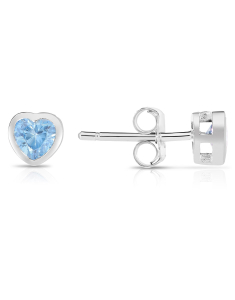 Bijuterii, Cercei argint 925 stud inima si cubic zirconia albastru TP2121-EG-A, bb-shop.ro