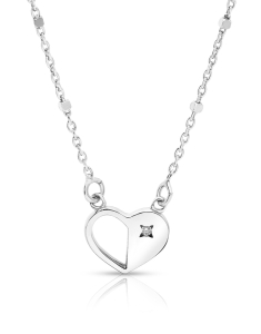Coliere, Colier argint 925 cu inima si cubic zirconia R0272A-CL-RH-W, bb-shop.ro