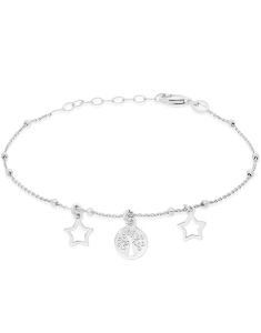 Bijuterii fantezie, Bratara argint 925 copacul vietii si stele BRN33290-RH, bb-shop.ro