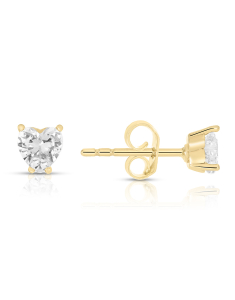 Bijuterii aur 14 kt cubic zirconia, Cercei aur 14 kt stud si cubic zirconia inima EB1084-01, bb-shop.ro
