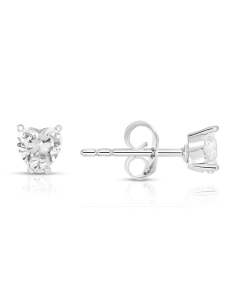 Bijuterii aur 14 kt cubic zirconia, Cercei aur 14 kt stud si cubic zirconia inima EB1084-02, bb-shop.ro