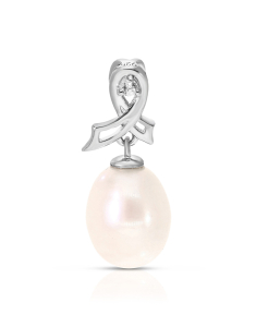 Bijuterii na dama argint, Pandantiv argint 925 cu perla de cultura si cubic zirconia PS8298PE-WH, bb-shop.ro