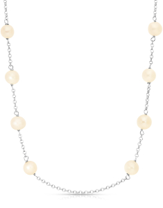 Bijuterii dama perla sintetica, Colier argint 925 cu perle BB239025-RH-W, bb-shop.ro