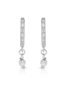 Bijuterii stud argint, Cercei argint 925 stud lung si cubic zirconia PSOR0220-RH-W, bb-shop.ro