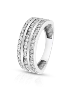 Inele half eternity dama aur 14 kt, Inel aur 14 kt half eternity si cubic zirconia MS030W-I, bb-shop.ro