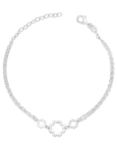 Bijuterii argint fara piatra, Bratara argint 925 cu flori BRN35510-RH, bb-shop.ro