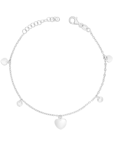 Bijuterii cristal, Bratara argint 925 cu inimi si cristale BRN28822-RH-W, bb-shop.ro