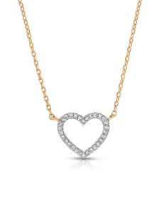 Bijuterii rolo aur 14 kt BIJUTERII AUR 14 KT, Colier aur 14 kt inima cu diamante EU03708PH0005-P, bb-shop.ro