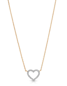 Bijuterii rolo aur 14 kt BIJUTERII AUR 14 KT, Colier aur 14 kt inima cu diamante EU03708PH0005-P, bb-shop.ro