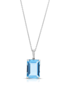 Bijuterii VIDA, Colier Vida aur 18 kt cu diamante si topaz VR45896U-WB8WP, bb-shop.ro