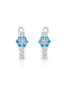 Bijuterii cu tortita cubic zirconia MARIBELLE, Cercei copii Maribelle argint cu floricica, bb-shop.ro