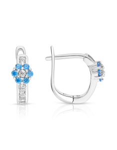 Bijuterii cu tortita cubic zirconia MARIBELLE, Cercei copii Maribelle argint cu floricica, bb-shop.ro
