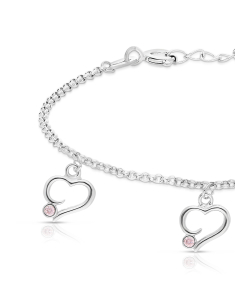Bijuterii MARIBELLE, Bratara copii Maribelle argint cu inimioare PSBK0141-RH-P, bb-shop.ro