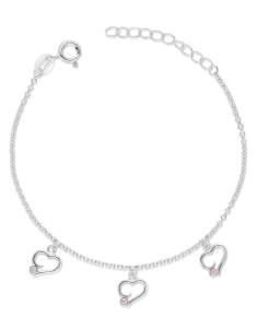 Bijuterii MARIBELLE, Bratara copii Maribelle argint cu inimioare PSBK0141-RH-P, bb-shop.ro