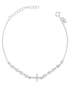 Bijuterii, Bratara argint 925 cu cubic zirconia si cruce BRZ00043-RH-W, bb-shop.ro