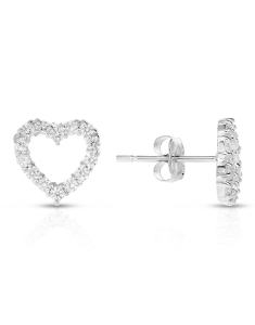Bijuterii aur 14 kt cubic zirconia, Cercei aur 14 kt stud inima si cubic zirconia S1-JE31620W, bb-shop.ro