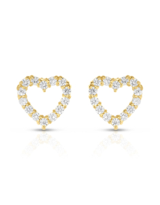 Bijuterii aur 14 kt cubic zirconia, Cercei aur 14 kt stud inima si cubic zirconia S1-JE31620Y, bb-shop.ro