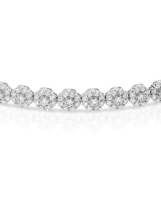 Bratara Bratara aur 14 kt flori si cubic zirconia 809-1a-W-B, 001, bb-shop.ro
