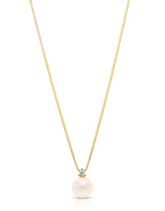 Bijuterii box, Colier aur 14 kt cu perla de cultura si cubic zirconia C5085Y, bb-shop.ro