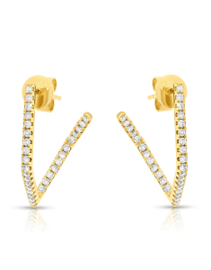 Bijuterii lungi aur, Cercei aur 18 kt stud lung cu diamante TI60506E-Y, bb-shop.ro