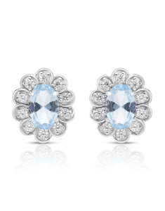 Bijuterii stud dama, Cercei argint 925 stud si cubic zirconia bleu R2ALCQGK7U00L7VK8, bb-shop.ro