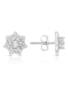 Bijuterii argint, Cercei argint 925 stud floare si cubic zirconia GS8820-EG-W, bb-shop.ro