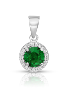 Pandantive argint, Pandantiv argint 925 si cubic zirconia verde BB241004-PD-RH-GW, bb-shop.ro