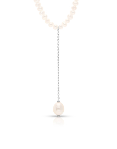 Bijuterii fantezie dama, Colier argint 925 cu perle de cultura BB2571-NS075-WH, bb-shop.ro