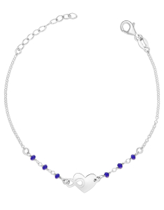 Bijuterii rolo dama cristal, Bratara argint 925 inima cu infinit si cristale albastre BRN33076-RH-DBL, bb-shop.ro