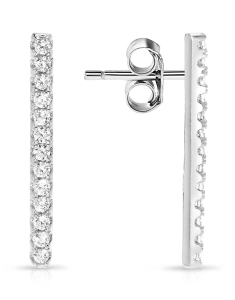 Bijuterii lungi argint cubic zirconia, Cercei argint 925 stud lung cu cubic zirconia YE6869-EG-W, bb-shop.ro