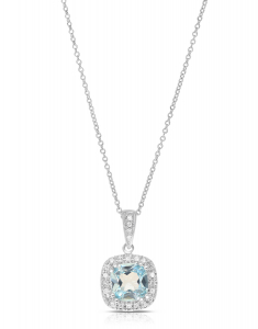 Colier Colier aur 18 kt cu diamante si topaz P25310BT-W, 02, bb-shop.ro