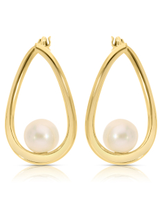 Bijuterii cu tortita aur 14 kt, Cercei aur 14 kt cu perla de cultura GA162-OR1-Y, bb-shop.ro