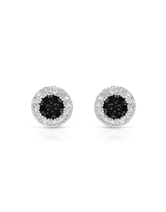 Bijuterii stud argint, Cercei argint 925 stud cu cubic zirconia BGE1702133-14-RH-BKW, bb-shop.ro