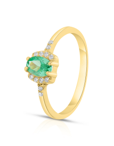 Bijuterii aur, Inel aur 14 kt si cubic zirconia verde HAS232R7-Y, bb-shop.ro