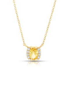 Bijuterii, Colier aur 14 kt si cubic zirconia galben HAS232P10-Y, bb-shop.ro