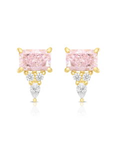 Bijuterii stud aur 14 kt, Cercei aur 14 kt stud si cubic zirconia roz HAS237E6-Y, bb-shop.ro