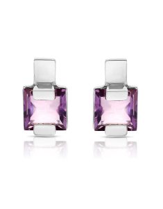 Bijuterii aur 14 kt ametist, Cercei aur 14 kt stud cu ametist ZE4185W-AMT, bb-shop.ro