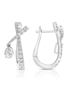 Bijuterii de lux cu tortita, Cercei aur 18 kt cu diamante E078259-W-18, bb-shop.ro
