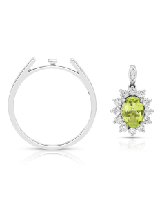Bijuterii diamant, Inel aur 18 kt reversibil cu diamante si peridot R3520-PD-W, bb-shop.ro