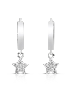 Bijuterii rotunzi, Cercei argint 925 cu stea si cubic zirconia BB249199-RH-W, bb-shop.ro