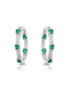 Bijuterii rotunzi, Cercei argint 925 rotunzi cu cubic zirconia BB249184-RH-GW, bb-shop.ro