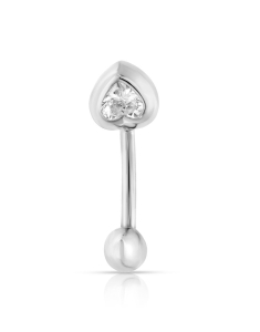 Bijuterii na aur, Piercing aur 14 kt inima cu cubic zirconia BJ0471W, bb-shop.ro