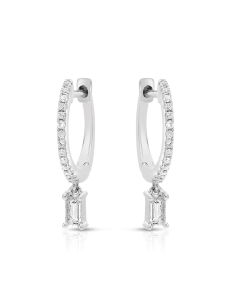 Bijuterii de lux aur, Cercei aur 18 kt rotunzi cu diamante M4DE02-W, bb-shop.ro