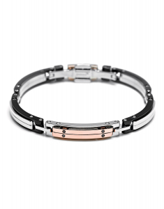 Bijuterii otel inoxidabil diamant negru BARAKA, Bratara Baraka Explore cu aur 18 kt si diamante negre BR232031RODN, bb-shop.ro