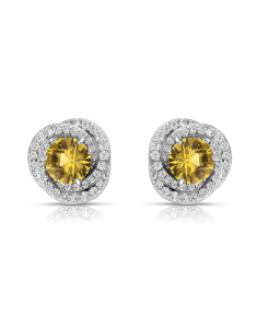 Bijuterii, Cercei argint 925 stud cu cubic zirconia galben R2AR71GK7U00L8QJJ, bb-shop.ro