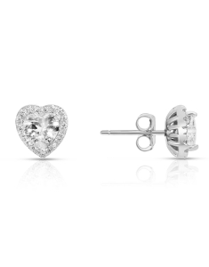 Bijuterii argint, Cercei argint 925 stud cu inima si cubic zirconia TE7802-EG-W, bb-shop.ro