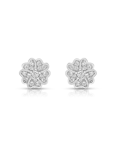 Bijuterii argint, Cercei argint 925 stud cu floare si cubic zirconia LE1812-EG-W, bb-shop.ro