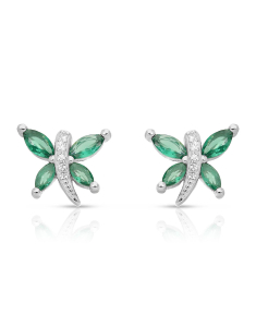 Bijuterii, Cercei argint 925 stud cu fluture si cubic zirconia LE2337-EG-GW, bb-shop.ro